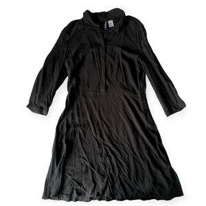 H&M black button up collared short dress size 10